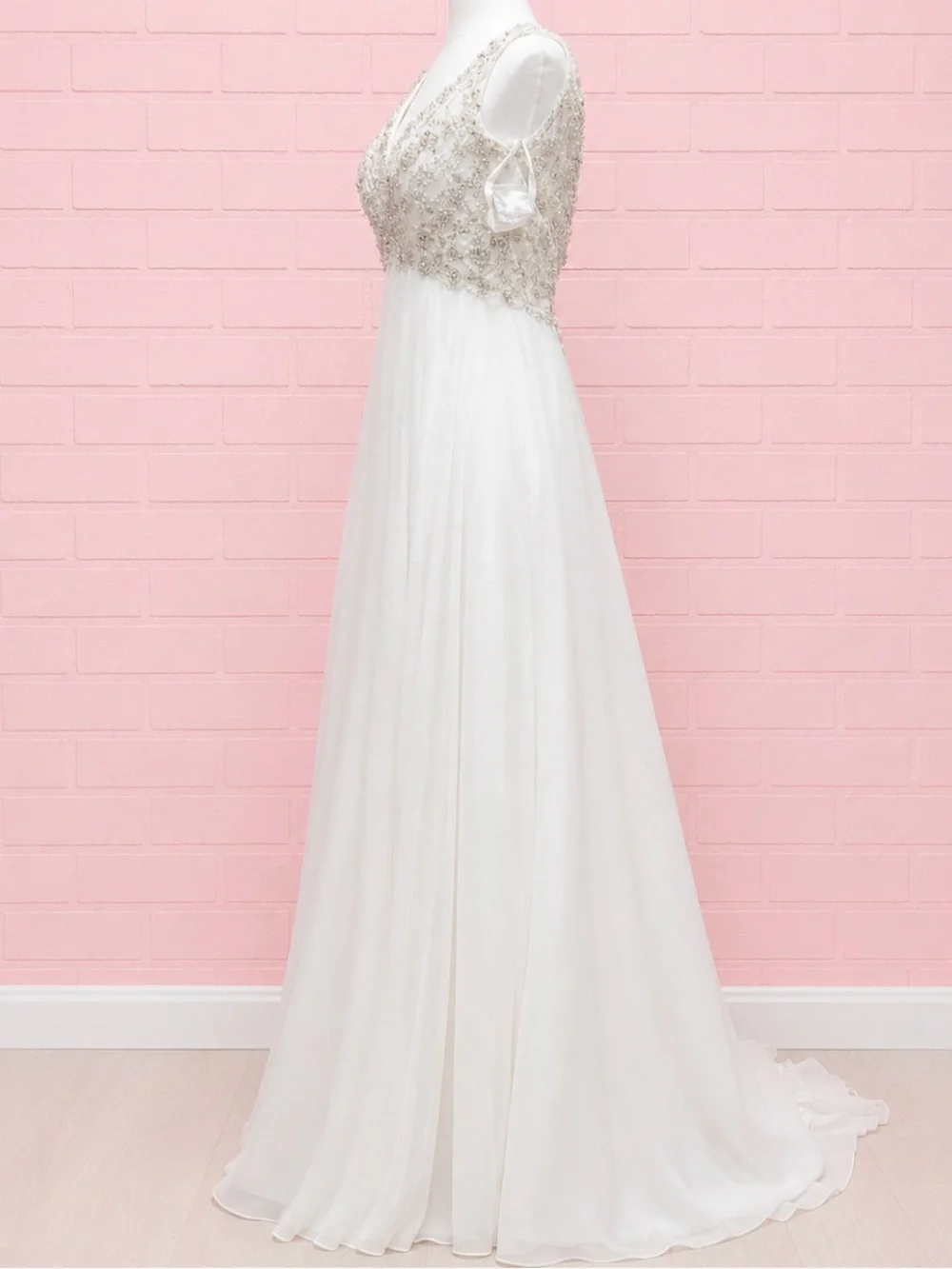 Mori Lee Beaded V-Neck Ivory Wedding Gown